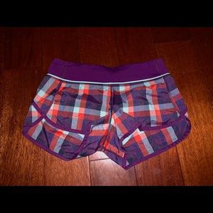 LULULEMON PLAID SHORTS